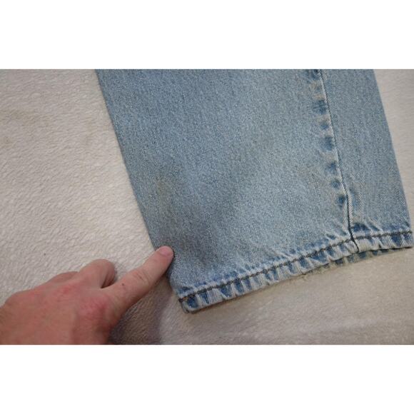 Levi's 550 Relaxed Fit Straight Blue Denim Jeans Rugged Mens Sz 40 x 31(Altered) - Picture 6 of 16